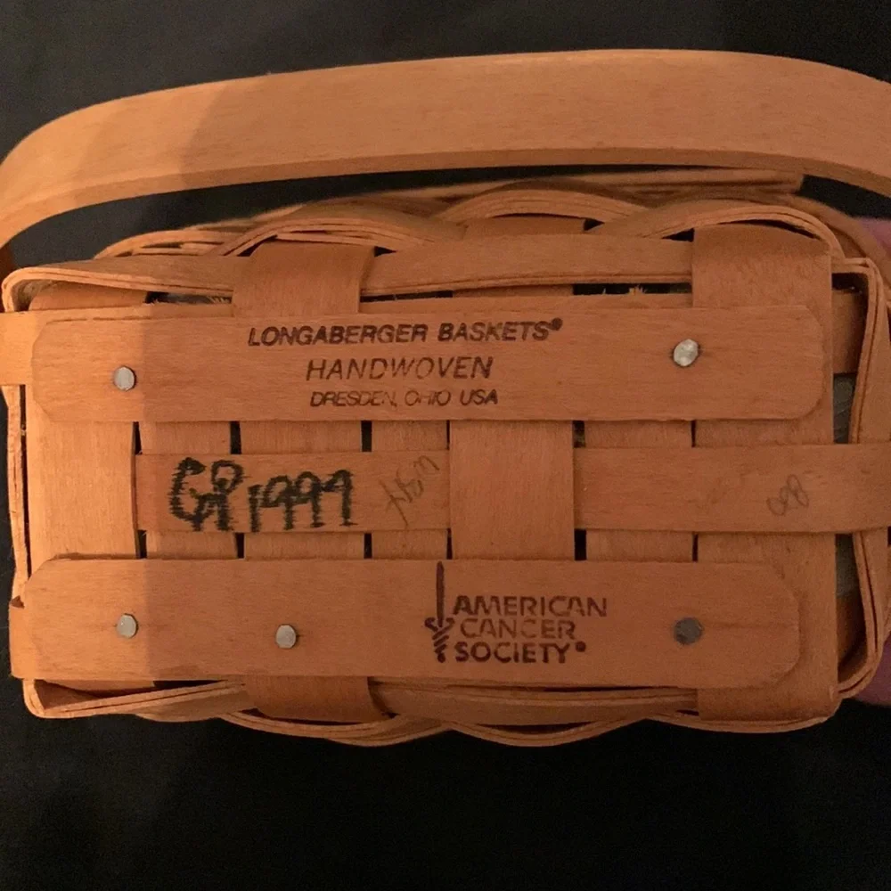 Longaberger 1997 Horizon Of Hope Cancer Basket. 3rd In The Series.
